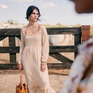 NWOT Sezane Lina Maxi Dress in Tulipes Multico, US size 2 (FR 34)